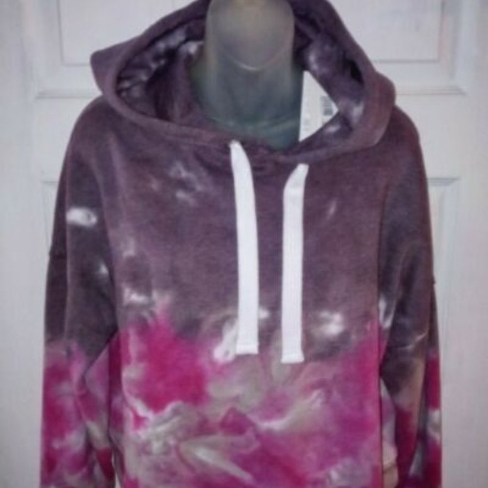 Calvin Klein Womens Medium Tie Dye Cropped Hoodie